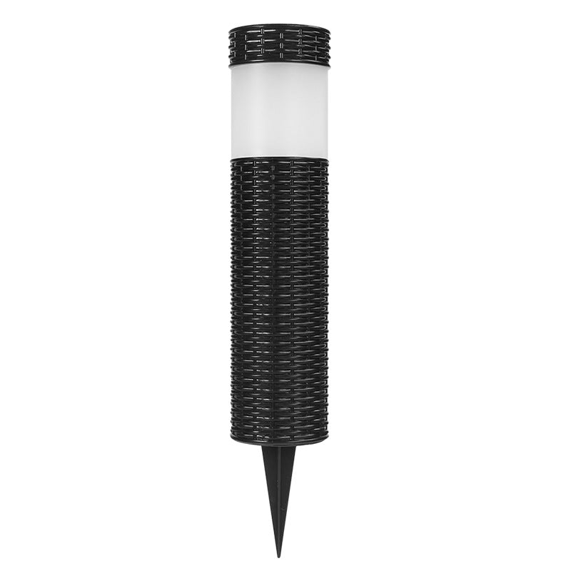 Outdoor Solar Rattan Zylindrisches LED Garten Rasen Boden Einbau Landschaftslicht