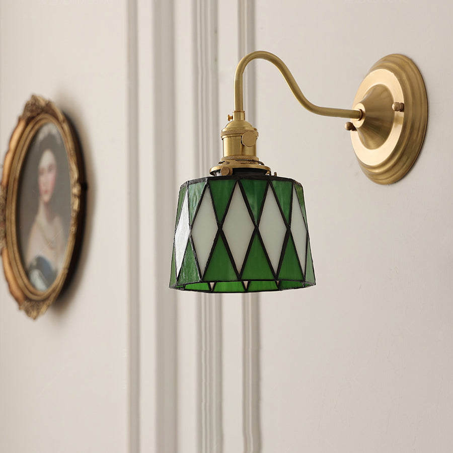 Frendorf | AuroraGlint Tiffany Kupfer Wandleuchte | Klassisches Design | Hochwertiges Glas | Ideal für Wohnzimmer
