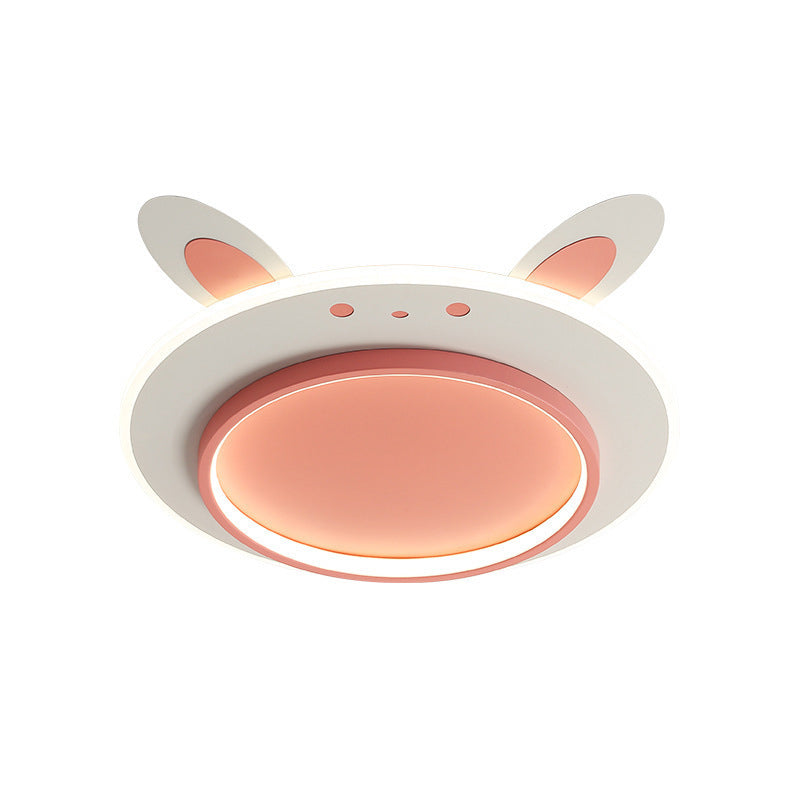 Moderne Einfachheit Kinder Eisen Acryl Kaninchen Runde LED Deckenleuchte Für Schlafzimmer
