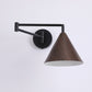 Frendorf | LumoNordic Minimalist Cone Swing Arm LED Wandlampe | Holzmaserung | Flexibler Schwenkarm | Stimmungslicht | Deko für Zuhause