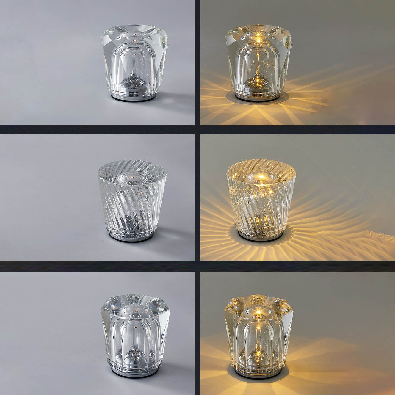Frendorf | Crystavo Zylindrische Kristall LED Tischlampe | Kreatives Design | Perfekt für Schlafzimmer & Dekoration