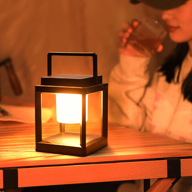 Outdoor Solar Camping Quadrat Tragbare Käfig LED Camping Landschaft Licht