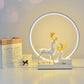 Frendorf | CircleLume USB LED Nachtlicht | Nordic Design | Tischlampe mit Hirschfigur | Warmweißes Licht & Dimmbar