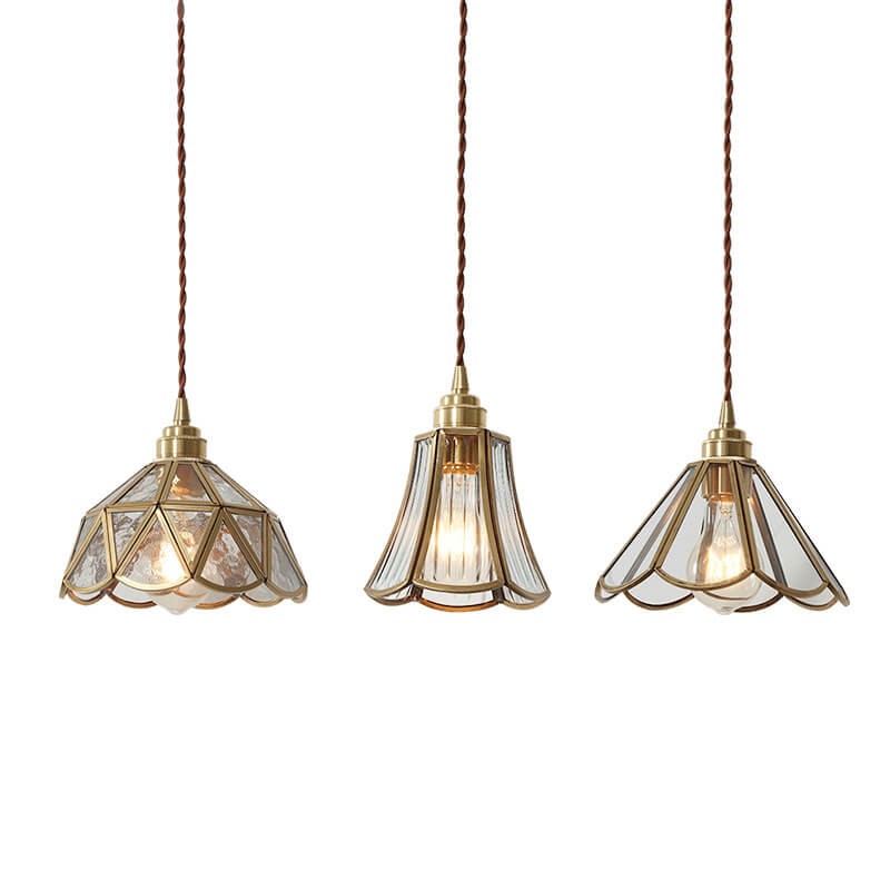 Frendorf | Geometra Vintage Pendelleuchte | Japanisches Design | Kupfer & Glas | Elegante Hängeleuchte