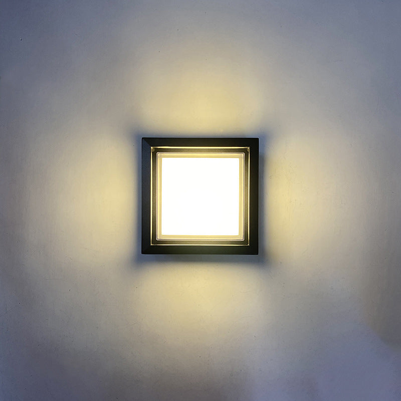 Frendorf | LumenSquare Waterproof LED Außenwandleuchte | Zeitloses Aluminium-Acryl Design | Garten- und Terrassenbeleuchtung