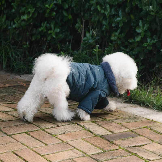 Gemütlicher warmer Kunstpelz Rollkragen Hundemantel mit Druckknöpfen