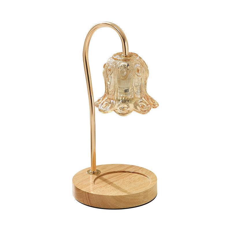 Frendorf | ValoraGlow Tischlampe | Modernes Holzdesign | Maiglöckchen-Stil | 1-flammig & Dimmbar