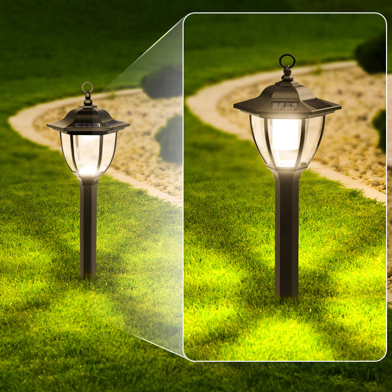 Traditionelle Bauernhaus wasserdichte Solarlaternen Kunststoff Erdstöpsel LED Landschaftslicht für den Garten