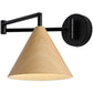 Frendorf | LumoNordic Minimalist Cone Swing Arm LED Wandlampe | Holzmaserung | Flexibler Schwenkarm | Stimmungslicht | Deko für Zuhause
