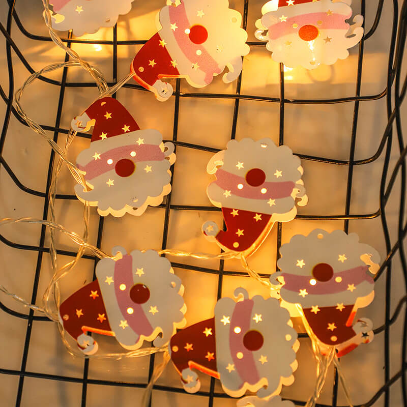 Frendorf | Weihnachtliche dekorative Lichterkette mit bemalten Glocken Elk Batteriekasten LED Lichterkette