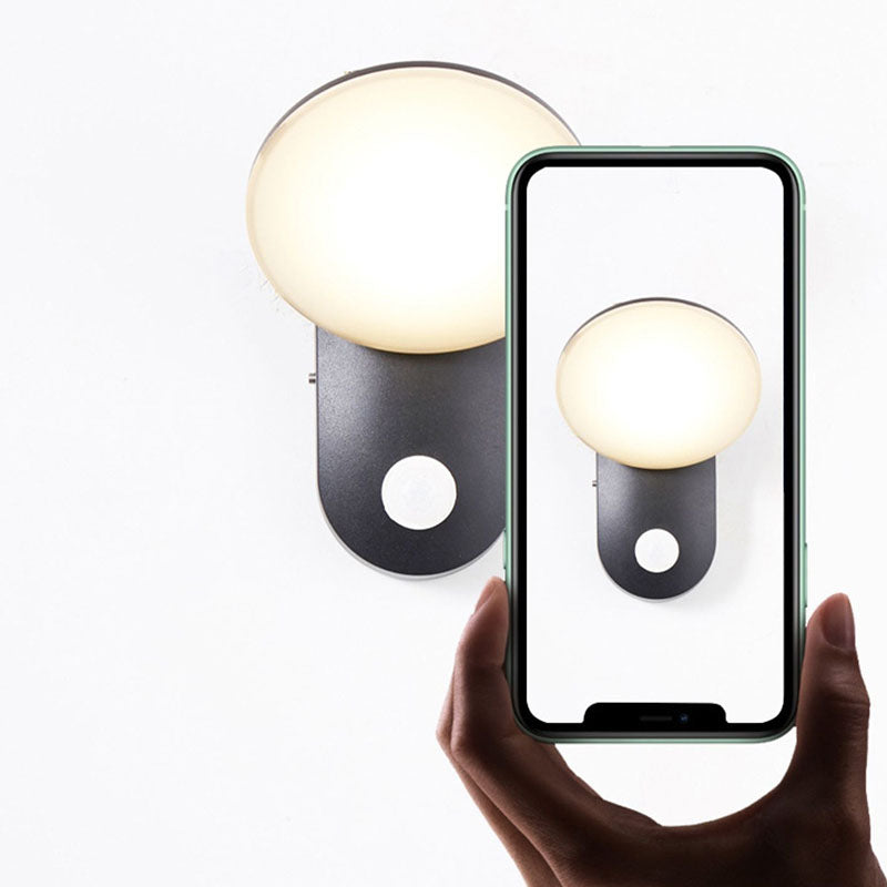 Zeitgenössische industrielle wasserdichte Aluminium-PC runde Schirm-LED-Wandlampe für Garten