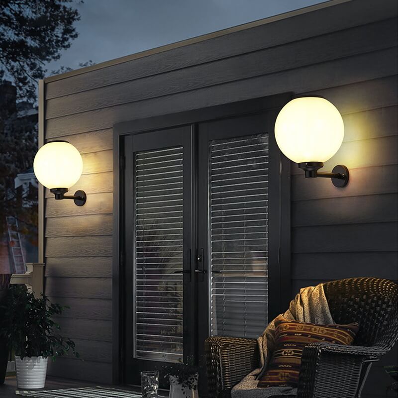 Moderne Outdoor Solar Runde Ball Wasserdichte LED Wandleuchte lampe