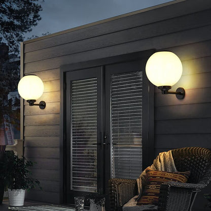 Moderne Outdoor Solar Runde Ball Wasserdichte LED Wandleuchte lampe