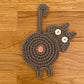 Frendorf | 🐱Lustige Katzenpo-Untersetzer Katzenpo-Tassenmatte Gestricktes Geschenk für Katzenfans