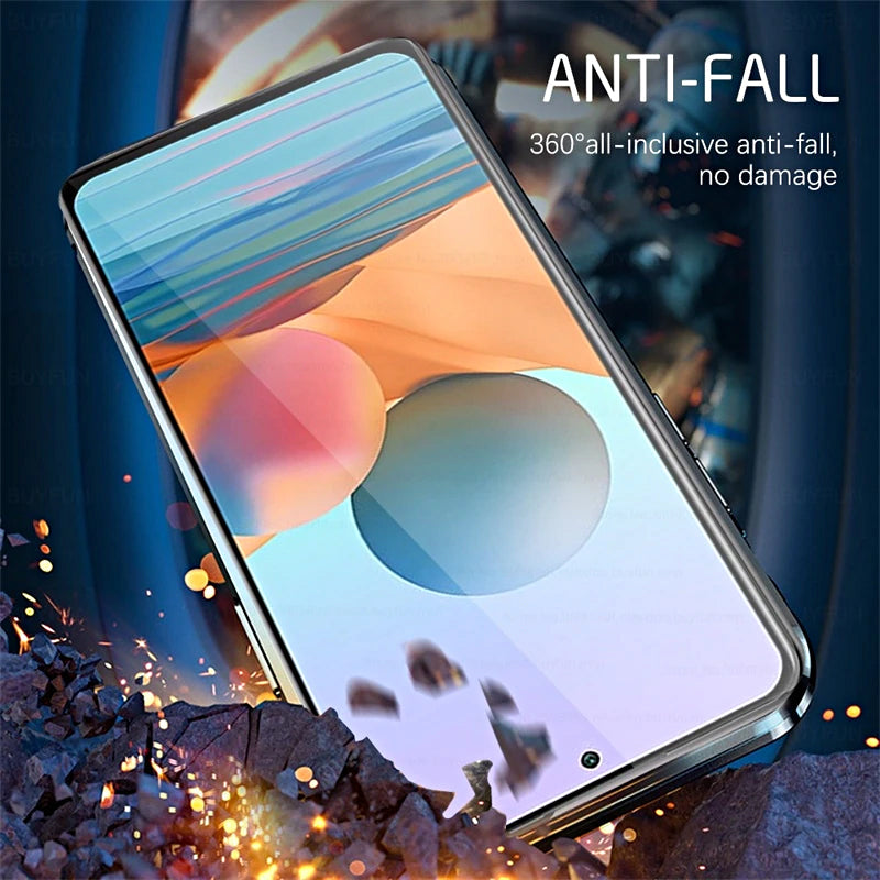 Frendorf | Magnetisches gehärtetes Glas doppelseitige Telefonhülle für Samsung