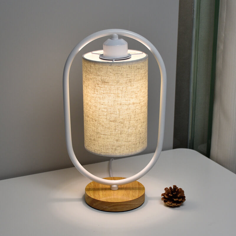 Frendorf | LinoLux Nordic Tischlampe | Dimmbar | Leinenschirm | LED Beleuchtung für Zuhause