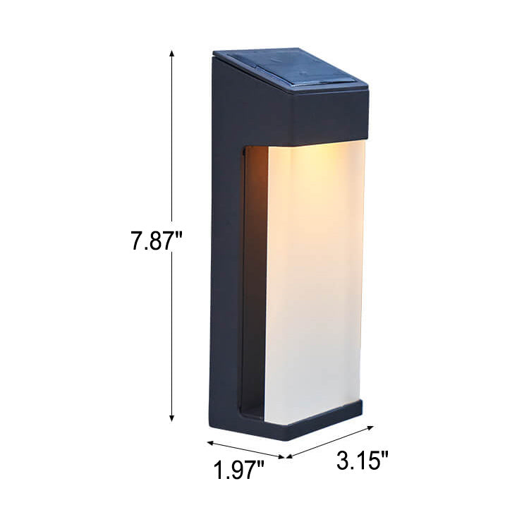 Frendorf | SolAura Frosted Glas Außenleuchte | Solar LED Wandleuchte | Wasserdicht & Energiesparend