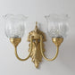 Frendorf | LustraBloom Vintage Wandleuchte | Messing & Glas | 1/2 Flammen | Elegantes Blütendesign