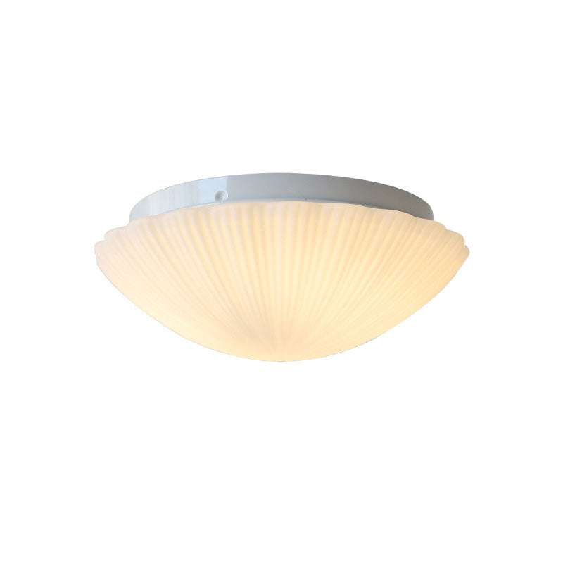 Frendorf | Auralis Modern French LED Deckenleuchte | Cremefarbenes Muschelgals | Flush Mount | Stimmungslicht | Deko für Zuhause