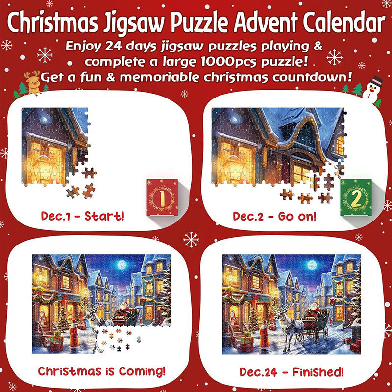 Frendorf | Adventskalender Weihnachts-Puzzle Blind Box 24 Teile 1000 Teile