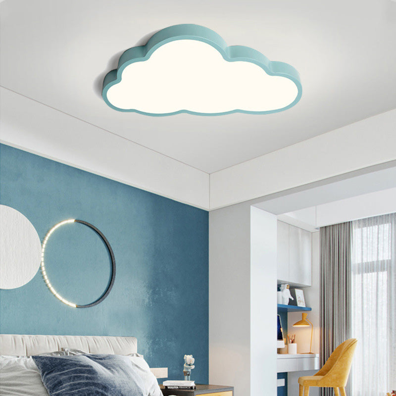 Zeitgenössische skandinavische Macaron Cartoon Eisen PVC Wolken Shade LED Deckenleuchte für das Wohnzimmer
