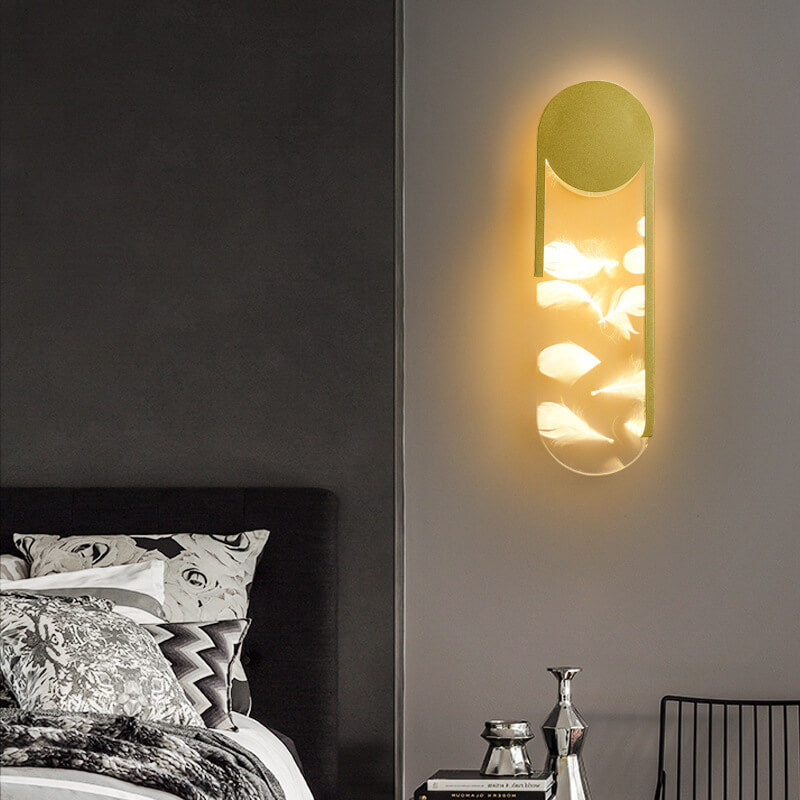 Leichte Luxuriöse Feder Effekt Acryl Geometrische LED Wand Sconce Lampe