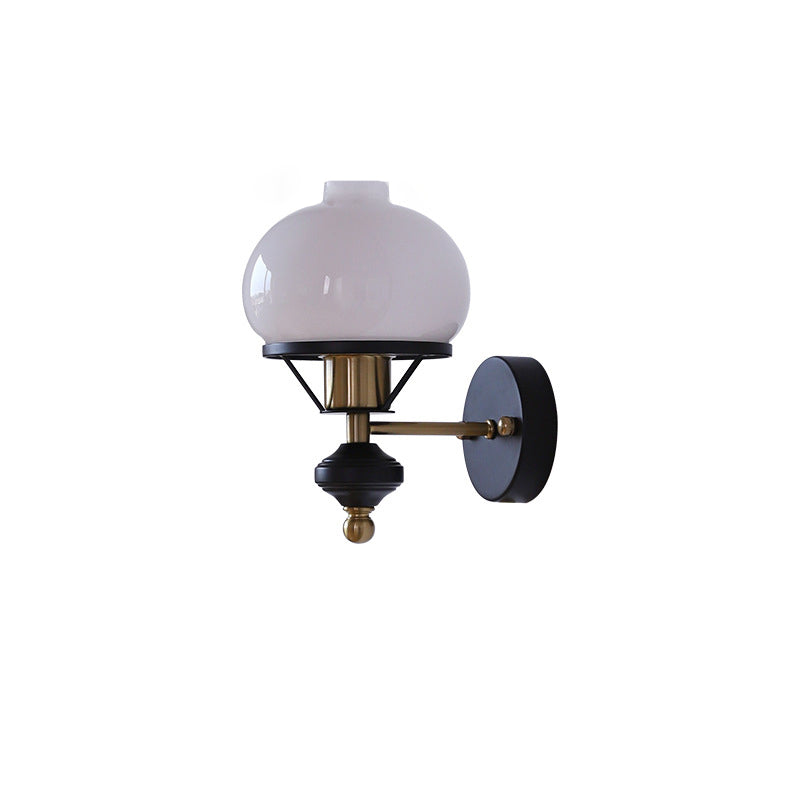 Frendorf | GeoLuxe Französische Geometrische Wandlampe | Eisen & Glas | 1-Licht Design für Wohnzimmer