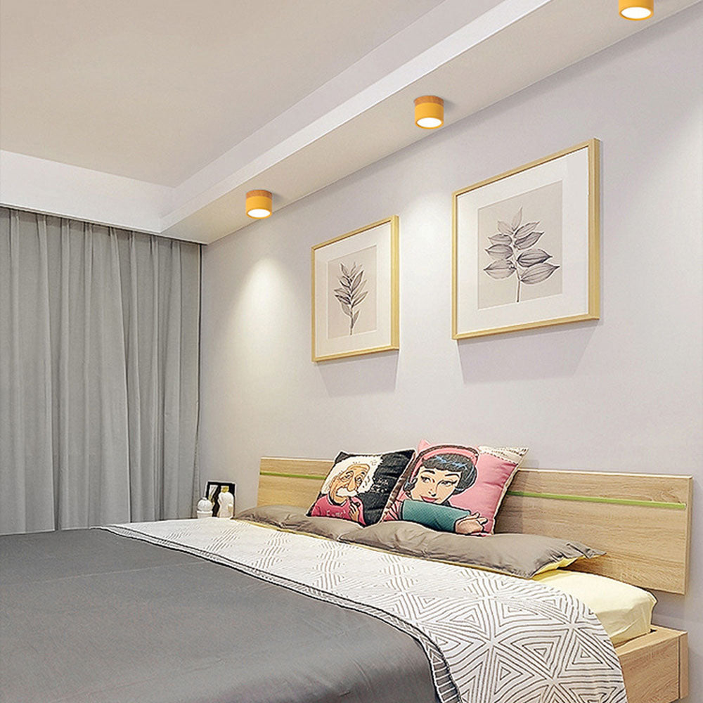 Frendorf | Deckenleuchte mit pinkem Holzfinish