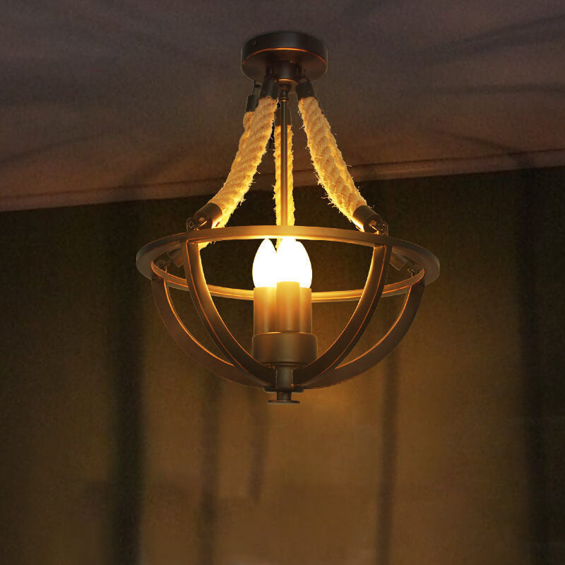 Industriel Eisen Schnur 3-Licht Insel Licht Kronleuchter