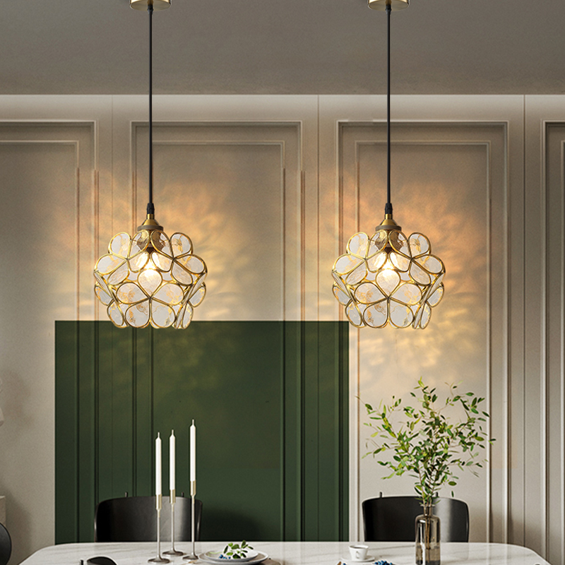 Frendorf | PetalGlow Glasblütenblatt-Pendelleuchte | Nordischer Stil | Elegantes Design für Ess- & Wohnzimmer