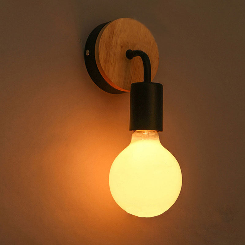 Frendorf | ArcoLune Wandleuchte | Modernes gebogenes Holz-Design | Beleuchtung für Schlafzimmer | Stilvoll & funktional