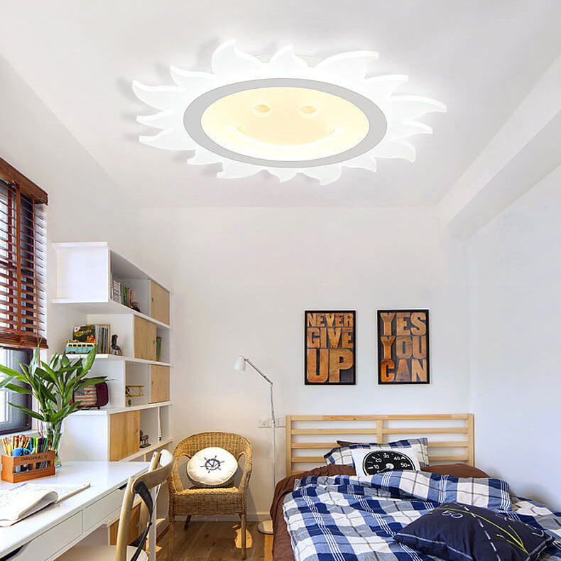 Frendorf | SunnyGlow Smiley LED Deckenleuchte | Cartoon Design | Warm- & Weißlicht | Dimmbar | Kinderzimmer
