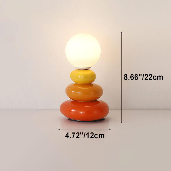 Frendorf | Pebluxe Minimalistische LED Tischlampe | Keramik & Glas | USB-Anschluss | Elegante Beleuchtung für Zuhause & Büro