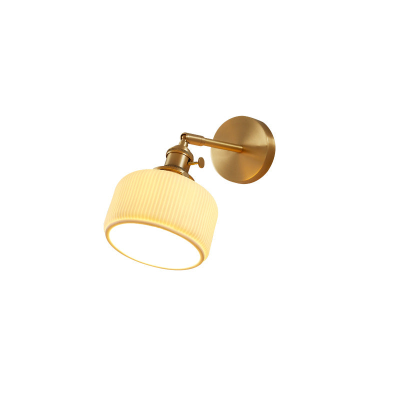 Frendorf | StripoLux Moderne Wandlampe | Minimalistische Keramik-Wandleuchte | Streifendesign | Ambientebeleuchtung