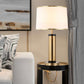 Moderne Übergangs-Zylinder-Eisen-Stoff 1-Lampe Tischlampe für das Wohnzimmer