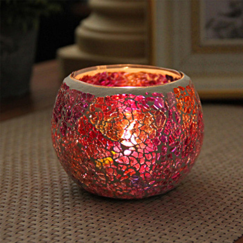 Frendorf Europäischer Retro Glas Mosaik Teelichthalter