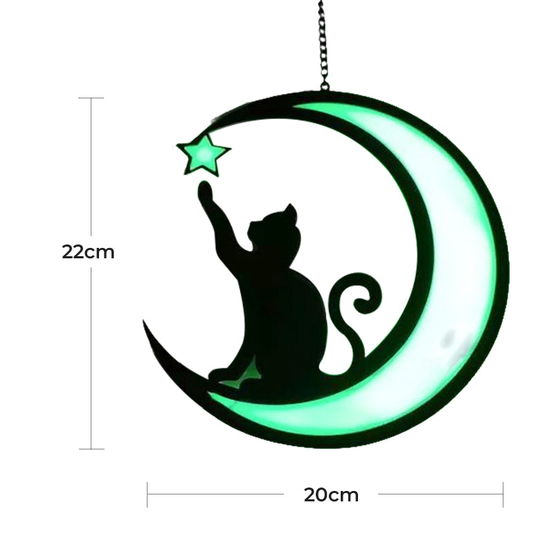 Frendorf | MysticPaws Katze & Halbmondenlampe – Magisches Stimmungslicht für eine Gemütliche Einrichtung