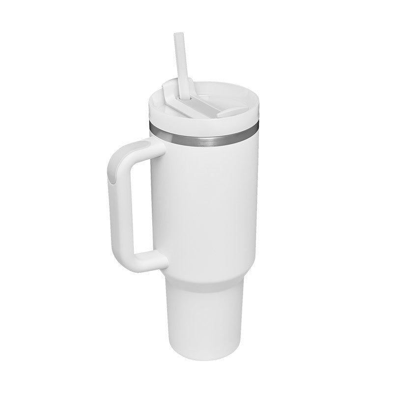 40 Oz Tumbler mit Griff Strohhalm isoliert