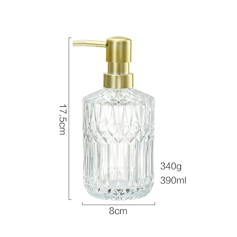 Frendorf | CrystalFoam Glas Seifenspender | Diamantmuster Design | Elegante Aufbewahrung für Seife | Moderne Badezimmerdeko