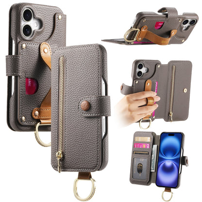 Frendorf | Lychee-Getreide-Leder-Wallet-Flip-Case für iPhone