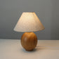 Frendorf | ZenSphere Japanische Vintage Tischlampe | Massivholz & Stoffschirm | Wabi-Sabi Design | 1-flammig | Deko für Zuhause