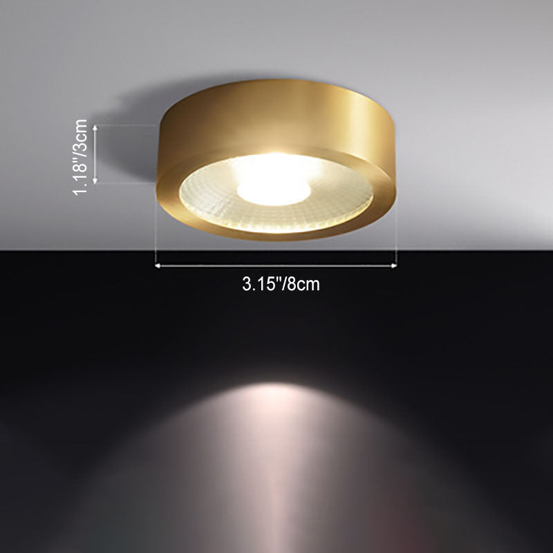 Frendorf | LumaBrass LED Deckenstrahler | Zylindrisches Design | Moderne Flush Mount Beleuchtung | Neutralweiß (4000K)