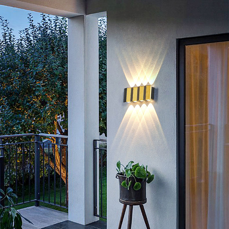 Modernes Licht Luxus Golden Aluminium Outdoor wasserdichte Terrasse LED Wandleuchte Lampe