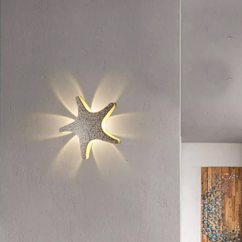 Zeitgenössische Einfachheit Aluminium Seestern Design LED wasserdichte Wandlaterne Lampe für Außenterrasse