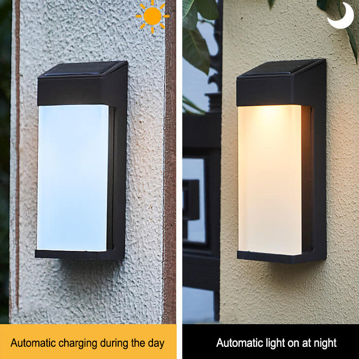 Frendorf | SolAura Frosted Glas Außenleuchte | Solar LED Wandleuchte | Wasserdicht & Energiesparend