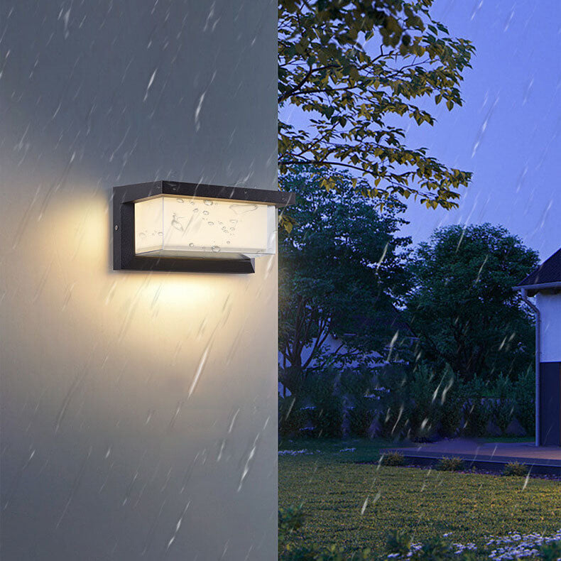 Modern Minimalist Solar Rechteck PC LED Außen Wandleuchte Lampe Für Außenpatio