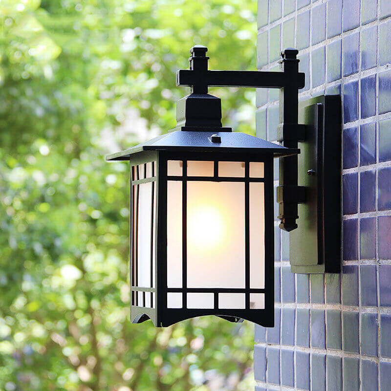 Frendorf | Pavilor Solar Wandlampe | Wasserdicht | Aluminium | Chinesischer Pavillon Stil