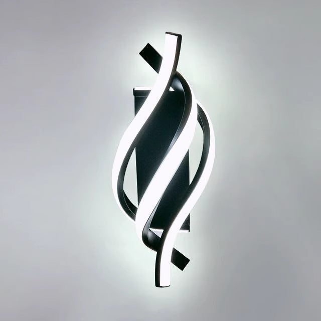 Modern Minimalist Spiral Linie Aluminium Acryl Silikon LED Wandleuchte Lampe Für Schlafzimmer