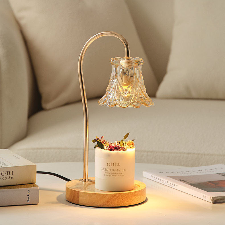 Frendorf | ValoraGlow Tischlampe | Modernes Holzdesign | Maiglöckchen-Stil | 1-flammig & Dimmbar