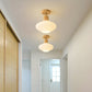 Frendorf | GlowLoom Nordic Oval Deckenleuchte | Holzstreifen Glasdesign | Halbrunde LED Lampe | Moderne Beleuchtung